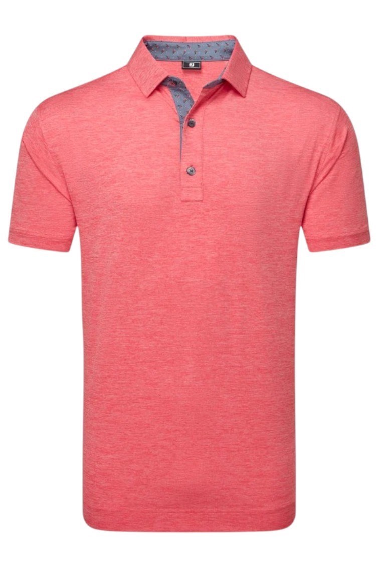 Picture of Footjoy Men's Heather Lisle with Trim Polo - Hibiscus Heather