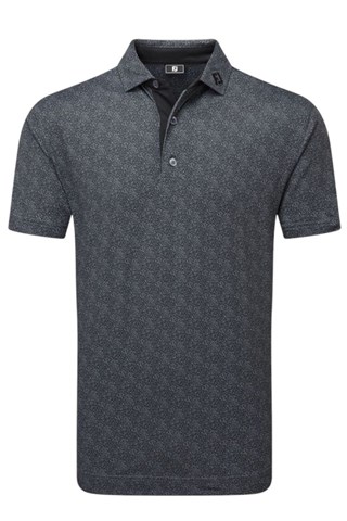 Picture of Footjoy Men's Speckle Print Pique Polo Shirt - Black / Flint