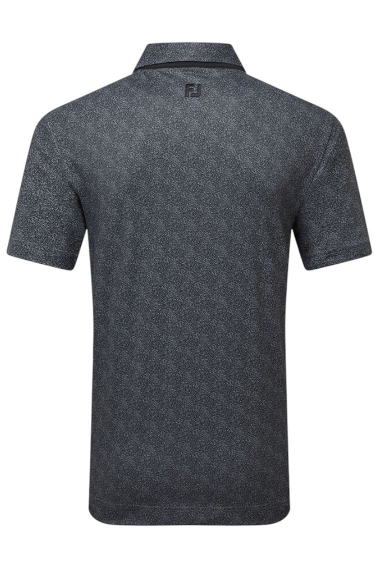 Picture of Footjoy Men's Speckle Print Pique Polo Shirt - Black / Flint