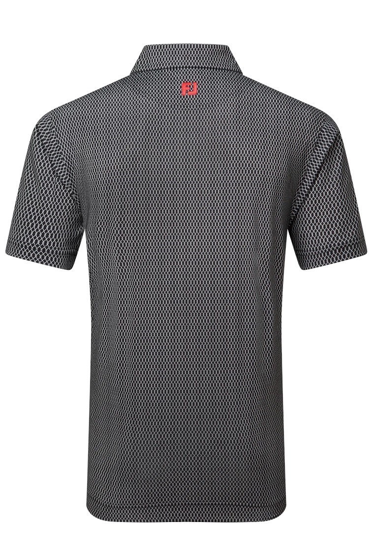 Picture of Footjoy zns  Men's Irongate Print Lisle Polo Shirt - Black / White