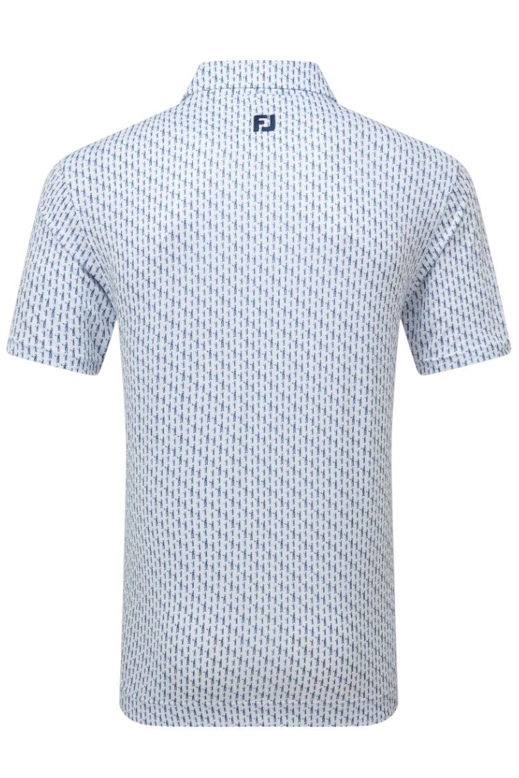 Picture of Footjoy Men's Figure Print Lisle Polo Shirt - White / Navy