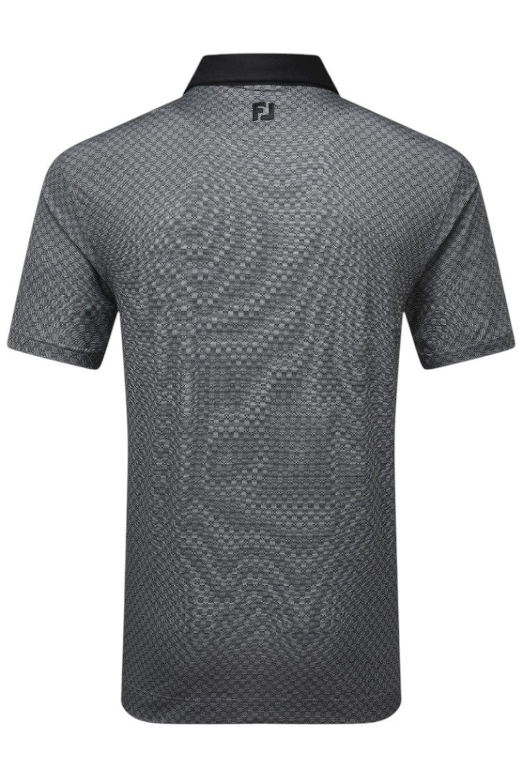 Picture of Footjoy Men's Checker Print Lisle Polo Shirt - Black