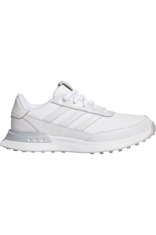 Show details for adidas Women's S2G 25 Leather Spikeless Golf Shoes - Cloud White / Silver Metallic