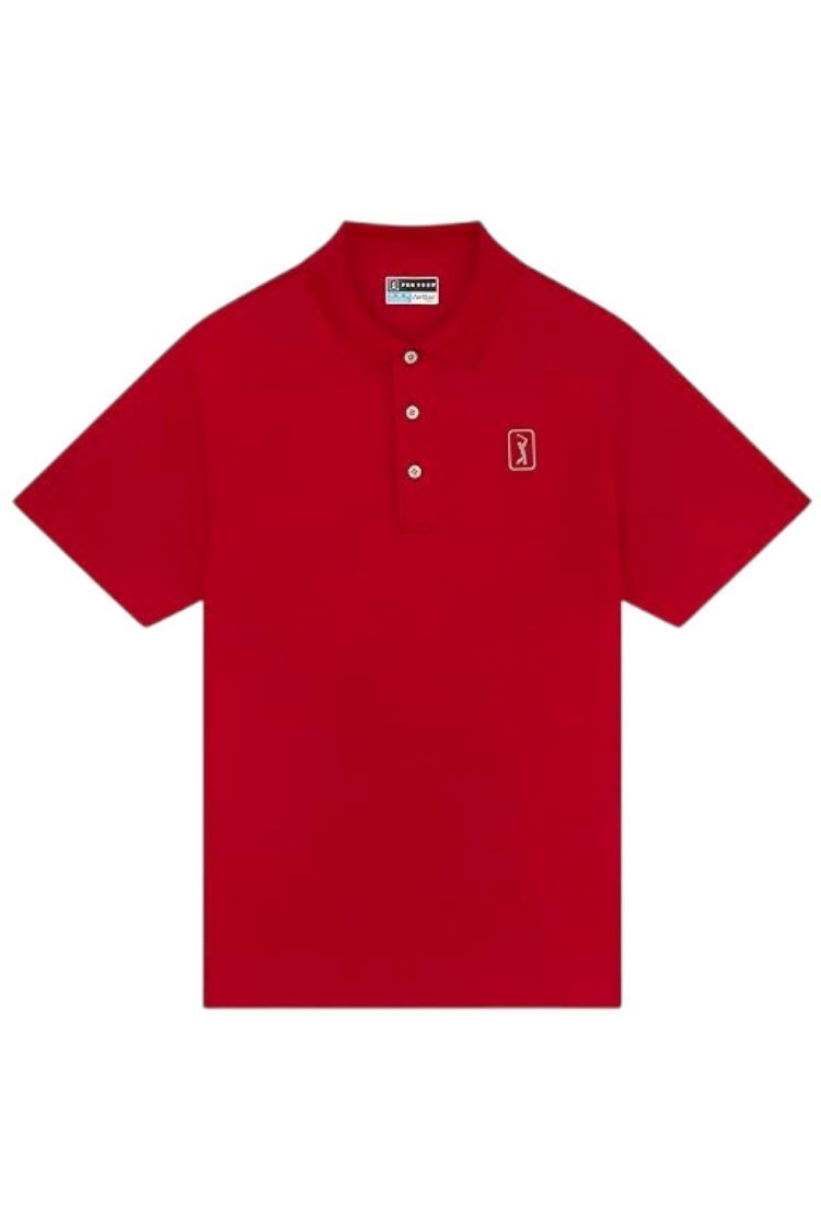 Picture of PGA Tour zns Men's Airflux Performance Polo Shirt - Chili Pepper