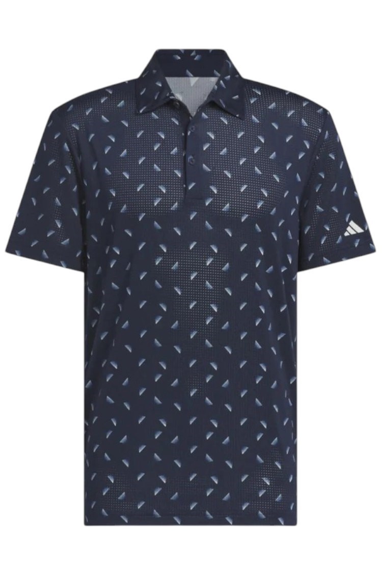 Picture of adidas Men's Ultimate 365 Printed Mesh Polo Shirt - Collegiate Navy / Wonder Silver