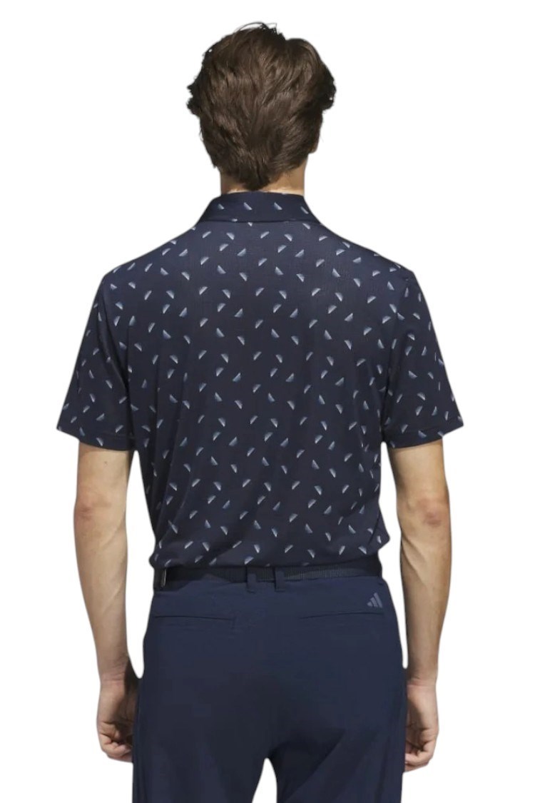 Picture of adidas Men's Ultimate 365 Printed Mesh Polo Shirt - Collegiate Navy / Wonder Silver