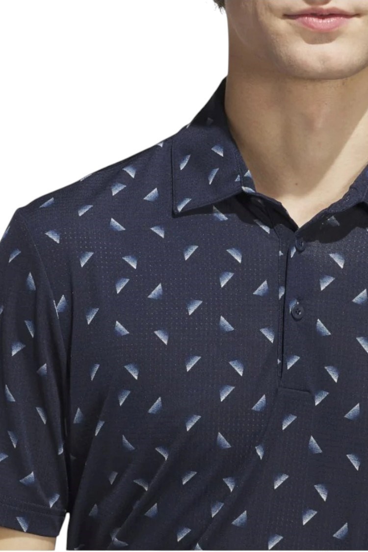 Picture of adidas Men's Ultimate 365 Printed Mesh Polo Shirt - Collegiate Navy / Wonder Silver