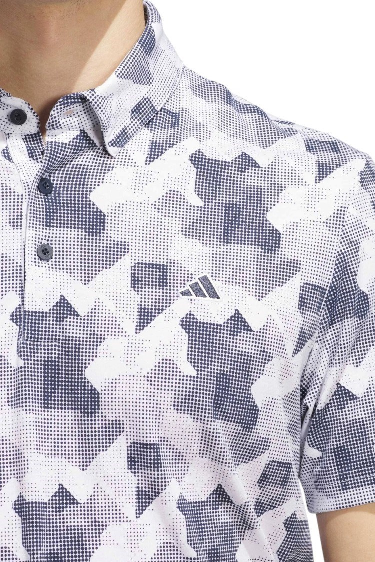 Picture of adidas Men's Go-To Printed Polo Shirt - White / Collegiate Navy