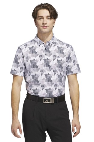 Show details for adidas Men's Go-To Printed Polo Shirt - White / Collegiate Navy
