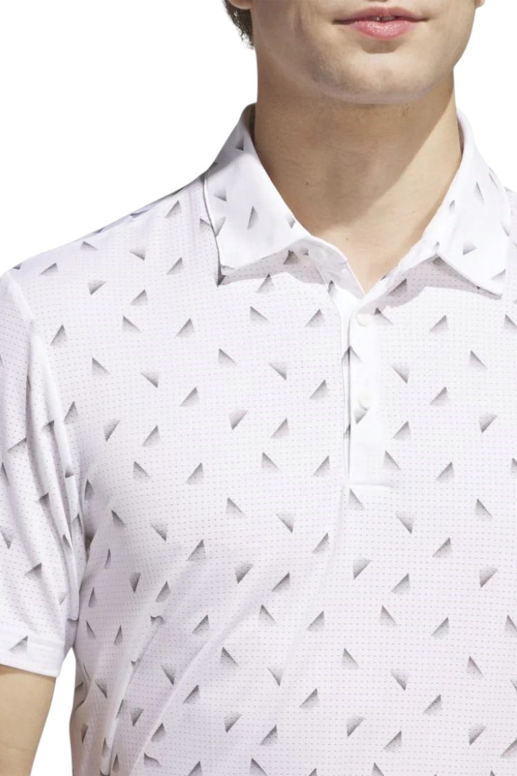 Picture of adidas zns Men's Ultimate 365 Printed Mesh Polo Shirt - White / Black