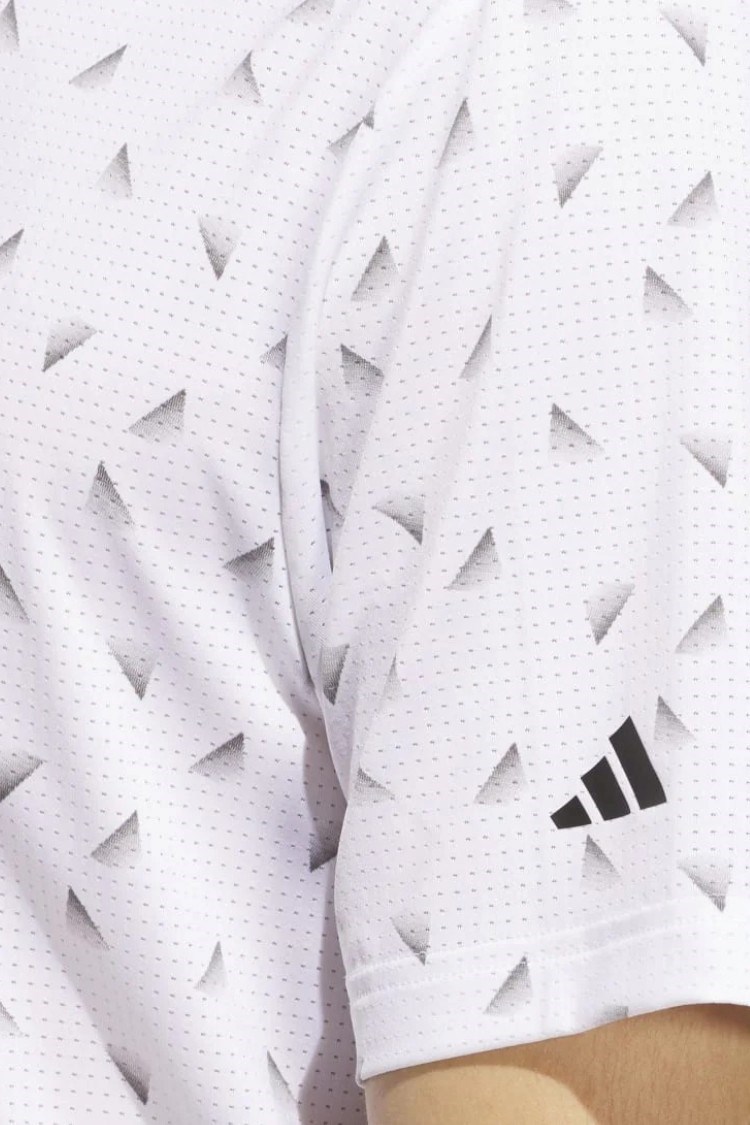 Picture of adidas zns Men's Ultimate 365 Printed Mesh Polo Shirt - White / Black