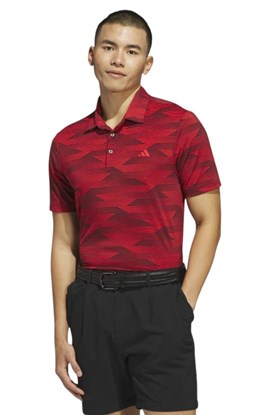 Show details for adidas Men's Ultimate 365 Speed Stripe Polo Shirt - Aurora Ruby