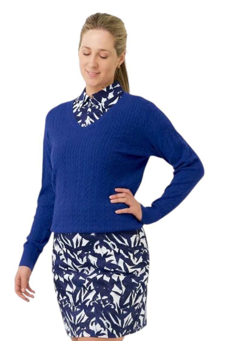 Picture of Pure Golf Ladies Suzie Summerweight Jumper - Yale Navy