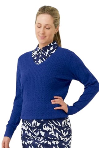 Picture of Pure Golf Ladies Suzie Summerweight Jumper - Yale Navy