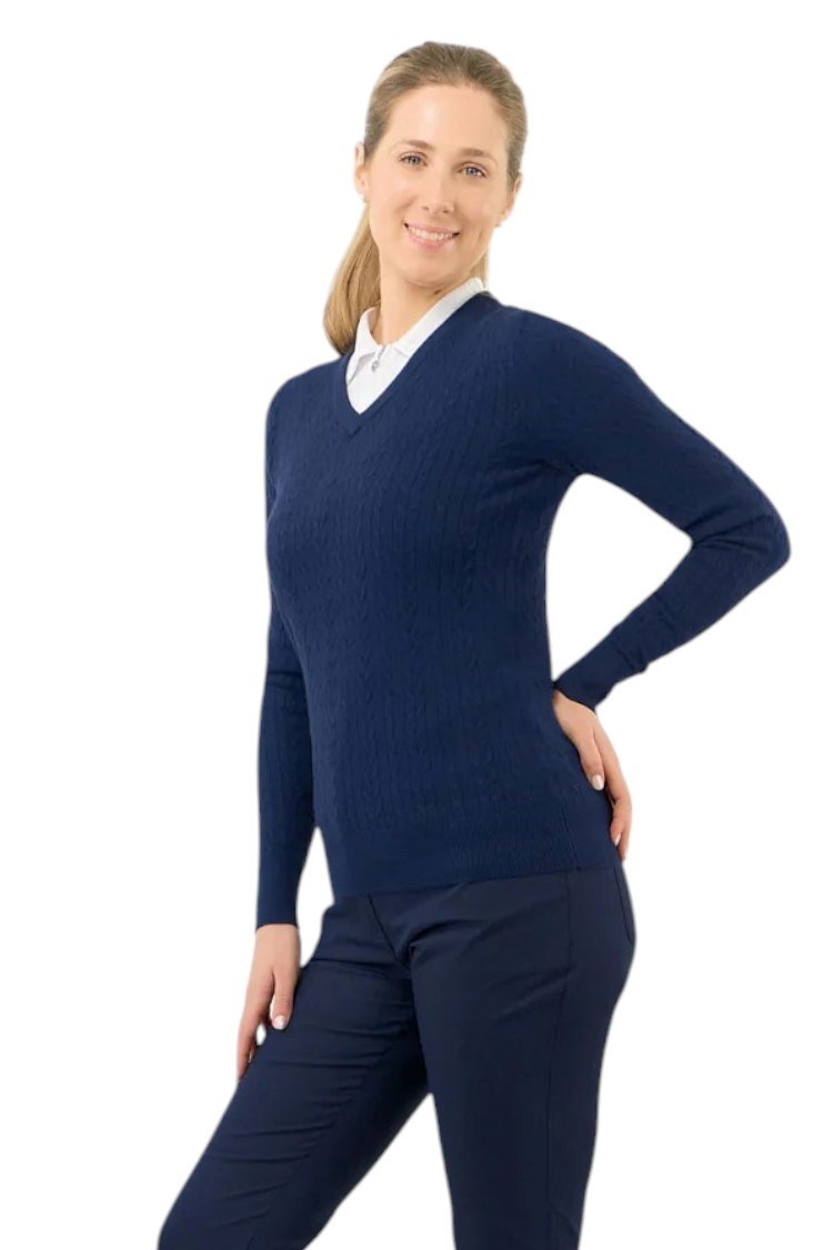 Picture of Pure Golf Ladies Suzie Summerweight Jumper - Navy