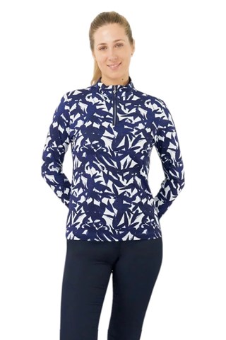Picture of Pure Golf zns Ladies Serenity Midlayer Top - Wild Peony Navy