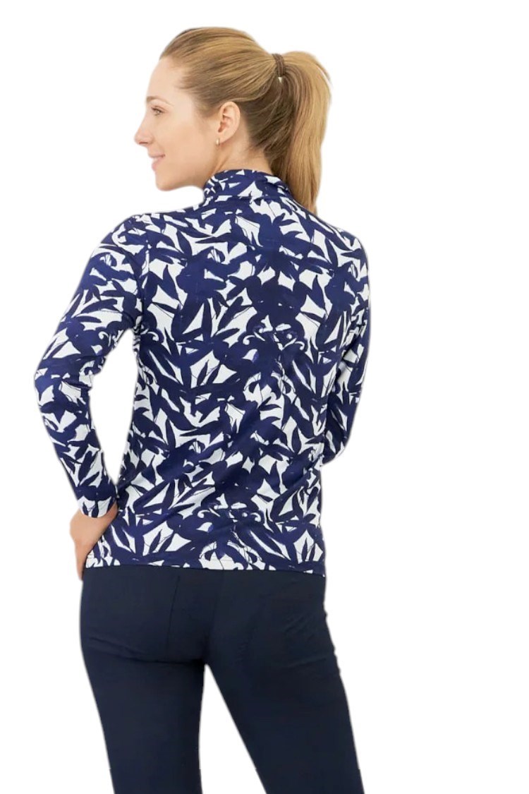 Picture of Pure Golf zns Ladies Serenity Midlayer Top - Wild Peony Navy