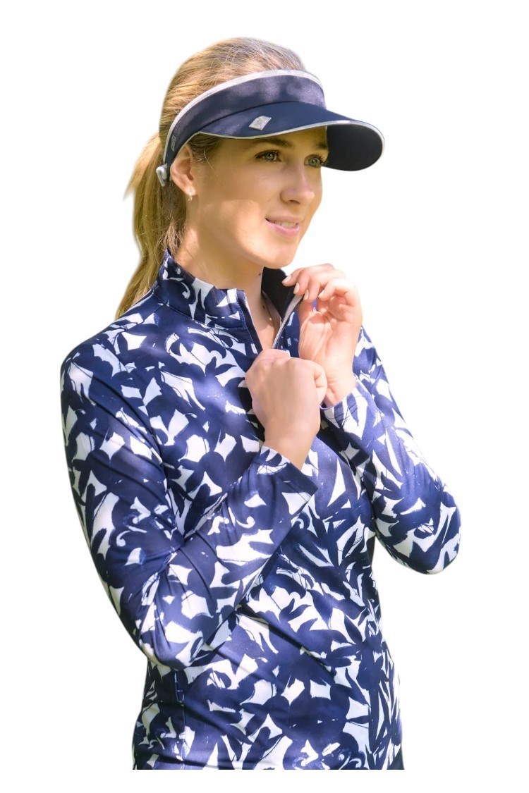 Picture of Pure Golf zns Ladies Serenity Midlayer Top - Wild Peony Navy