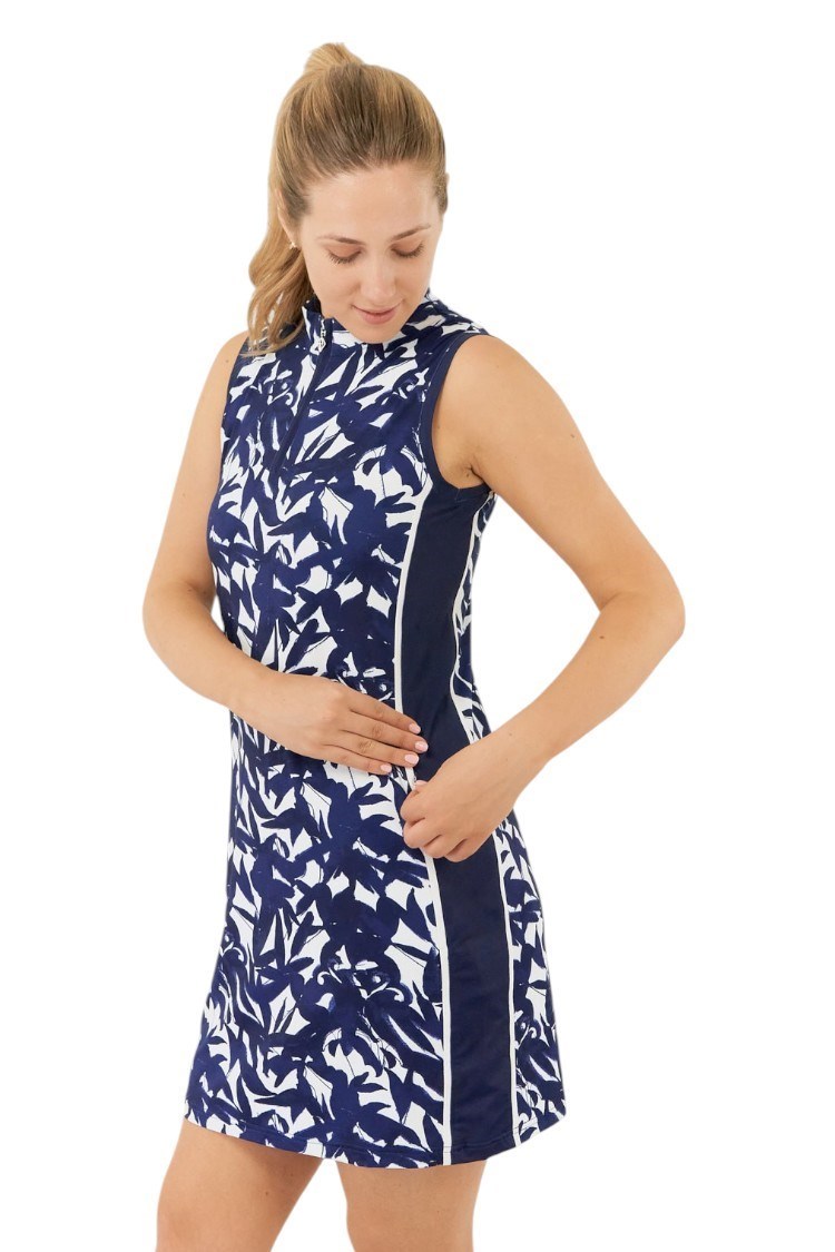 Picture of Pure Golf Ladies Heather Sleeveless Dress - Wild Peony Navy