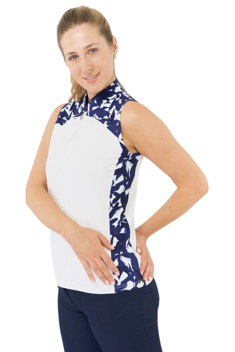 Picture of Pure Golf Ladies Freda Sleeveless Top - Wild Peony Navy