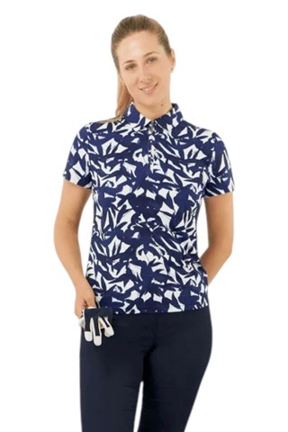 Picture of Pure Golf Ladies Amity Short Sleeve Polo Shirt - Wild Peony Navy