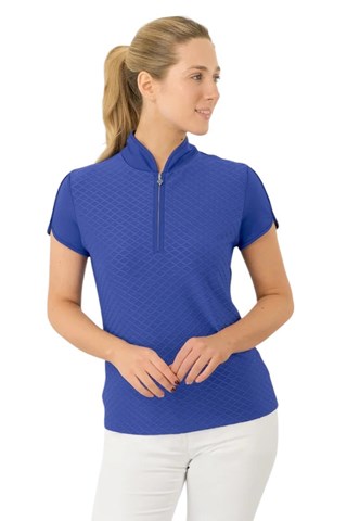 Picture of Pure Golf Ladies Valley Cap Sleeve Polo Shirt - Yale Navy
