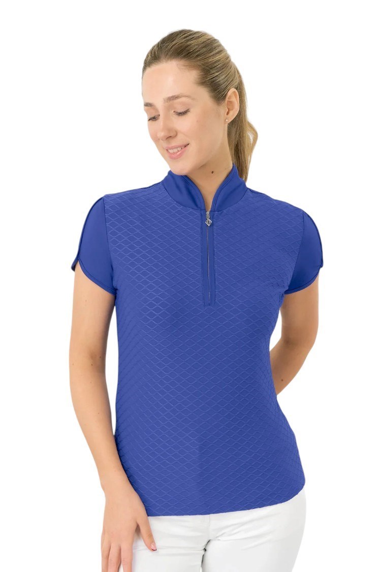 Picture of Pure Golf Ladies Valley Cap Sleeve Polo Shirt - Yale Navy