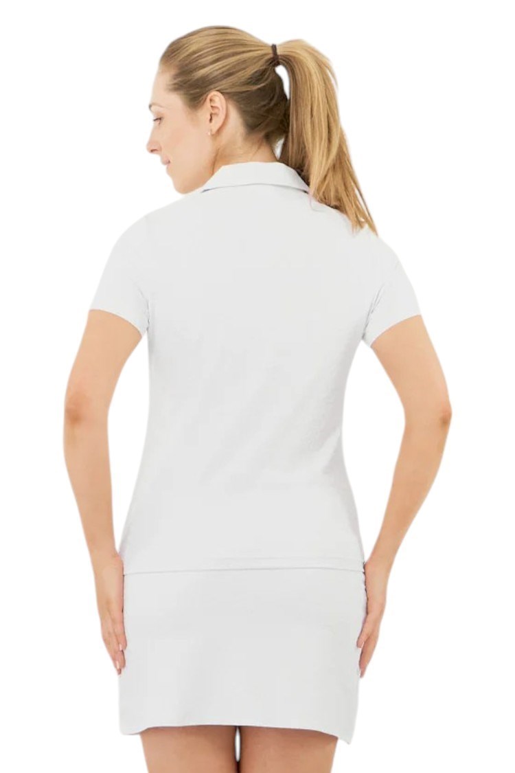Picture of Pure Golf Ladies Christy Jacquard Short Sleeve Polo - White