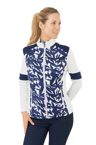 Show details for Pure Golf Galena Ladies Golf Mid Layer Jacket - Wild Peony Navy - SMALL Only