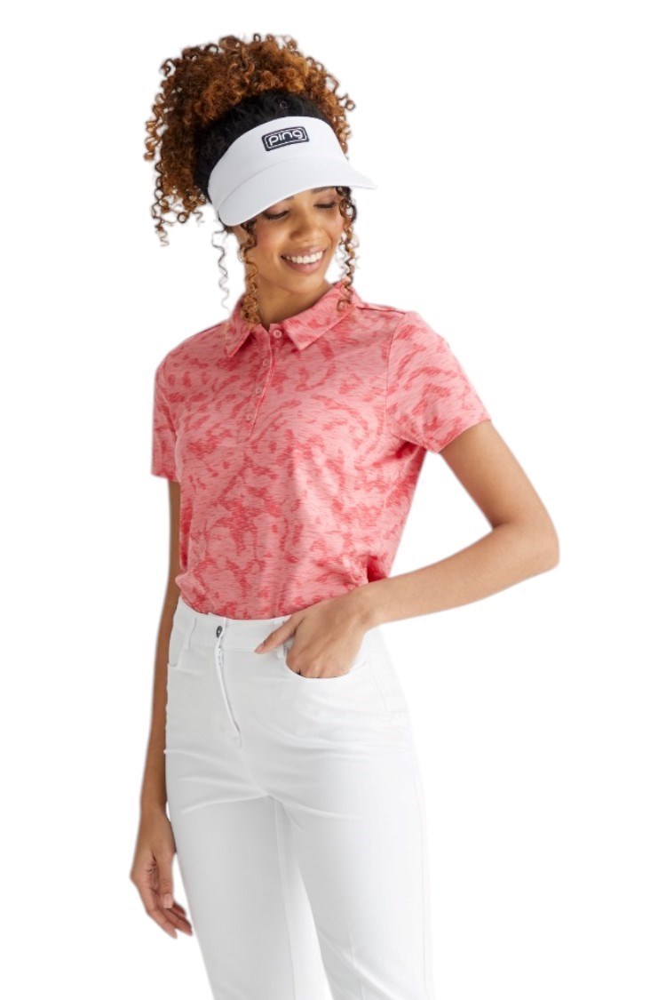 Picture of Ping Ladies Bethany Jacquard Short Sleeve Polo - Sweet Pea