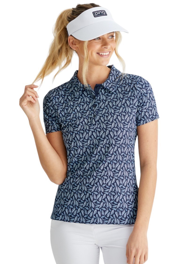 Picture of Ping Ladies Bethany Printed Short Sleeve Polo - Paradise Garden