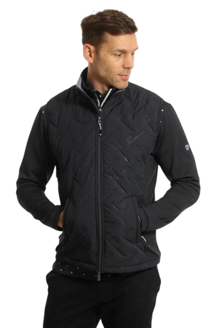 Picture of Island Green Men's Heat Welded Quilted Gilet / Vest - Black / Charcoal