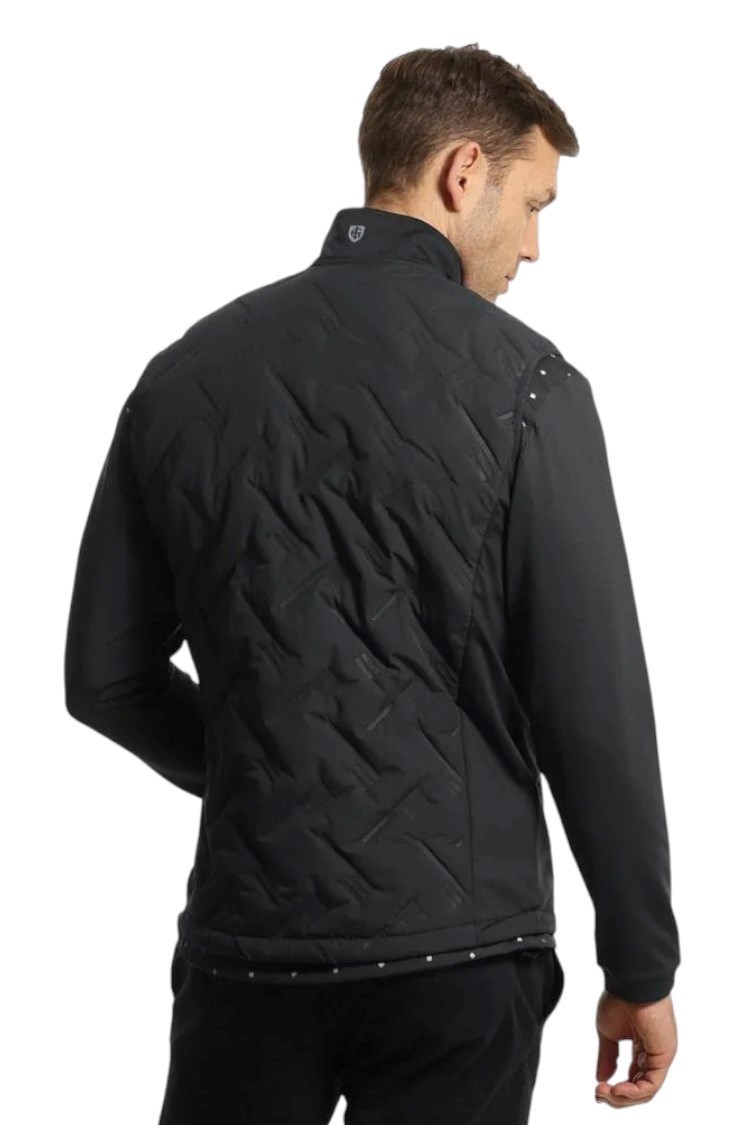 Picture of Island Green Men's Heat Welded Quilted Gilet / Vest - Black / Charcoal