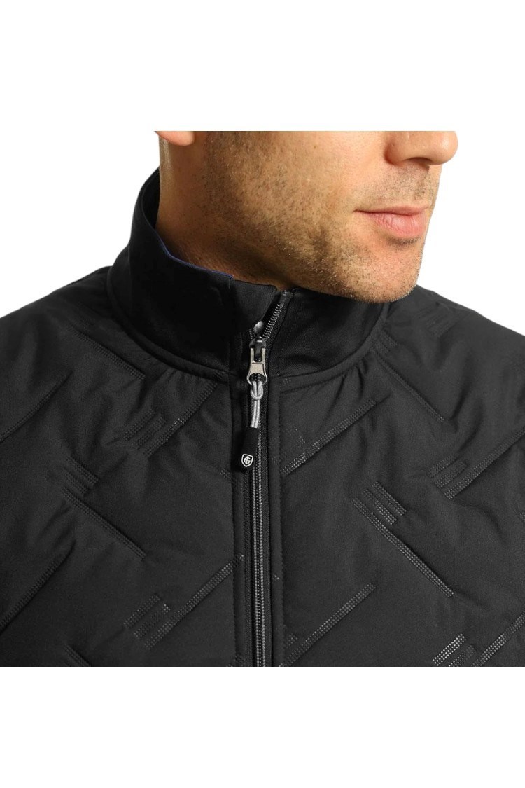 Picture of Island Green Men's Heat Welded Quilted Gilet / Vest - Black / Charcoal