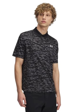 Show details for Under Armour Men's UA Matchplay Printed Polo - Black / Castlerock 008