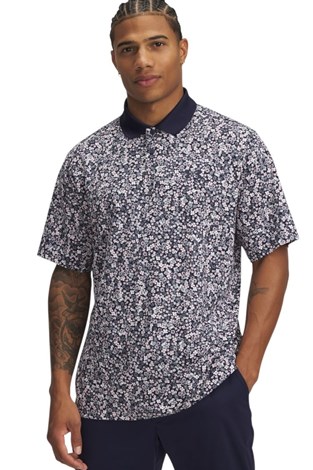 Show details for Under Armour Men's UA Matchplay Printed Polo - Midnight Navy / Downpour Grey 418