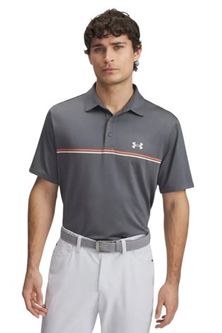 Show details for Under Armour Men's UA Playoff 3.0 Stripe Polo - Castlerock / Fire 025