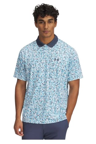 Show details for Under Armour Men's UA Matchplay Printed Polo - White / Downpour Grey 108