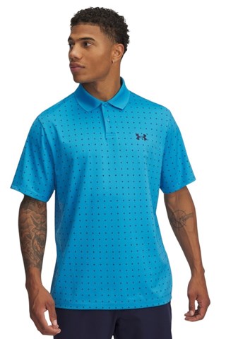 Picture of Under Armour zns Men's UA Matchplay Printed Polo - Ether Blue / Midnight Navy 452