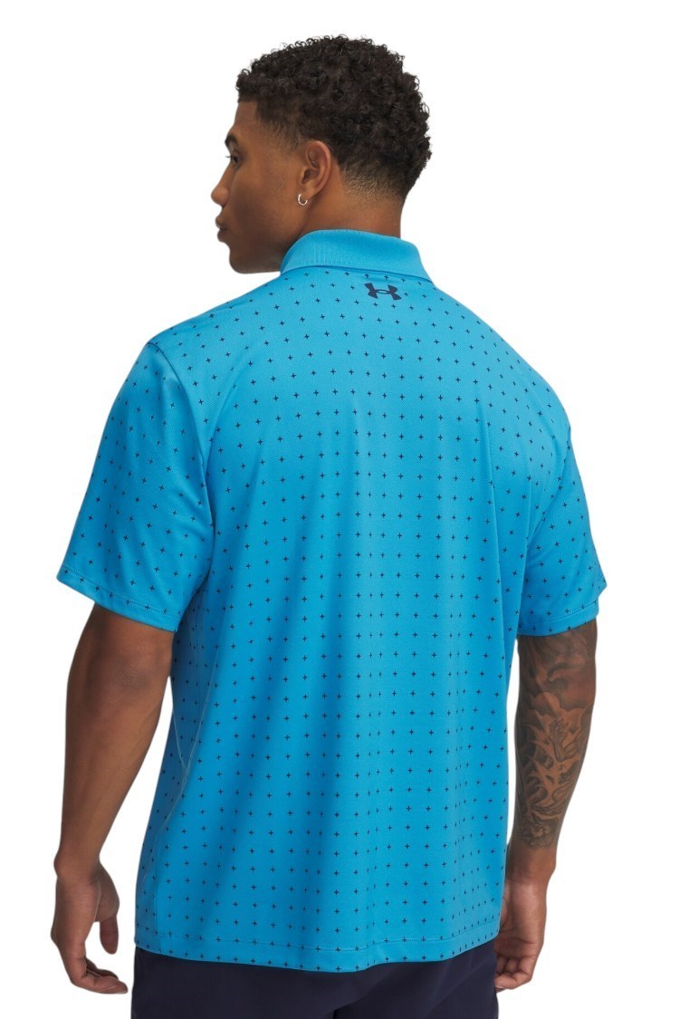 Picture of Under Armour zns Men's UA Matchplay Printed Polo - Ether Blue / Midnight Navy 452