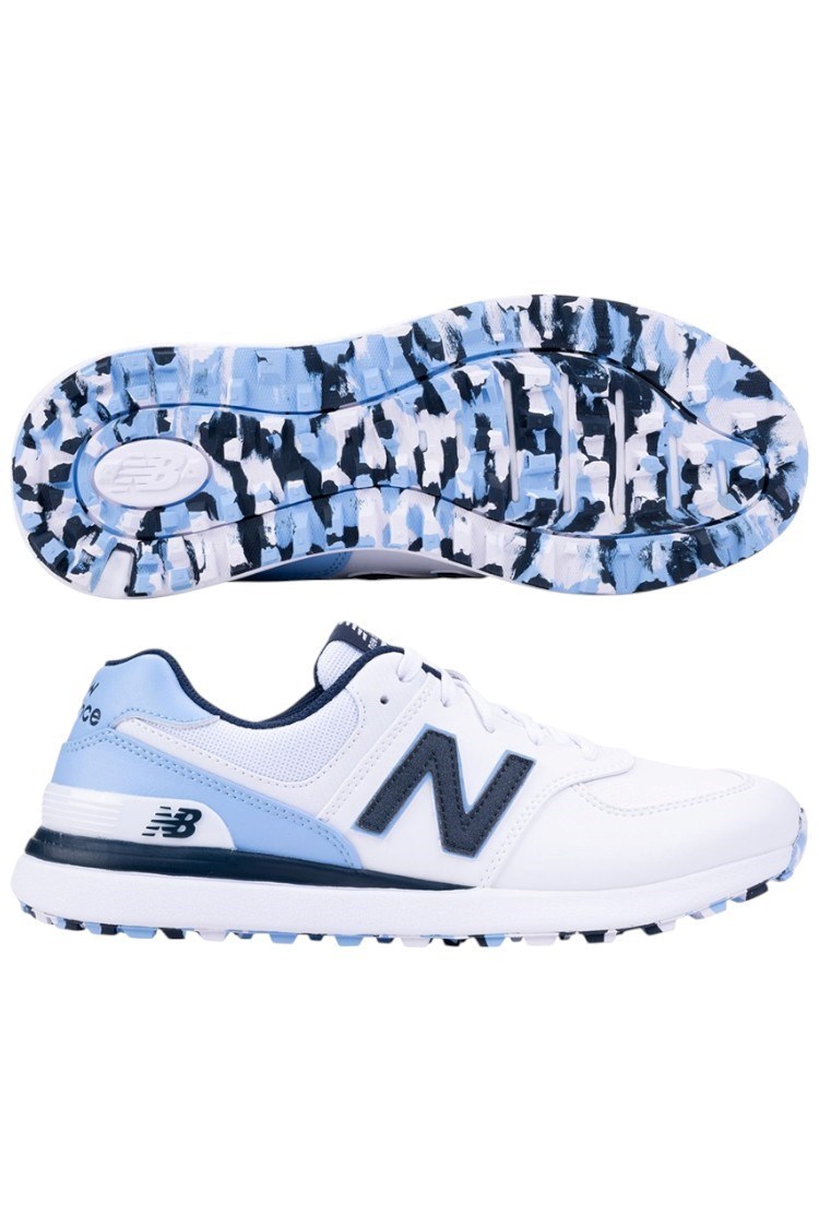 Picture of New Balance Women's 574 Greens V2 Golf Shoes - White / Sky Blue