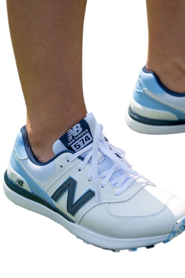 Picture of New Balance Women's 574 Greens V2 Golf Shoes - White / Sky Blue