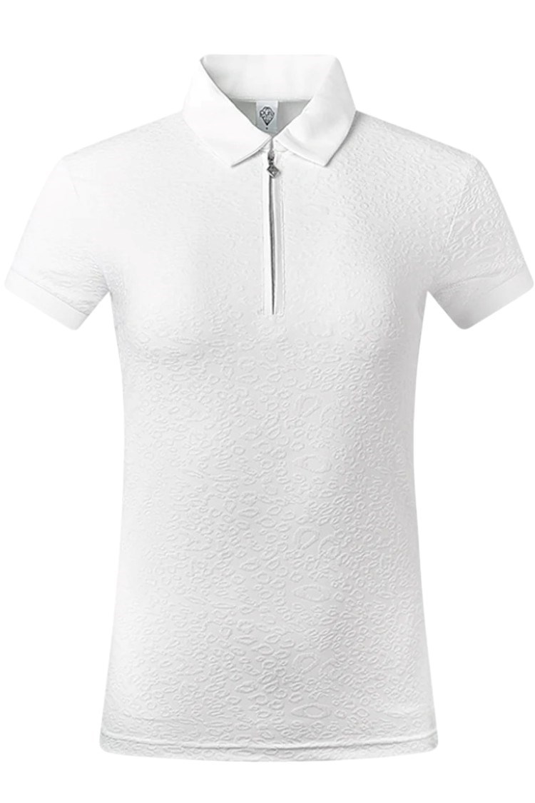 Picture of Pure Golf Ladies Rebecca Jacquard Short Sleeve Polo Shirt - White