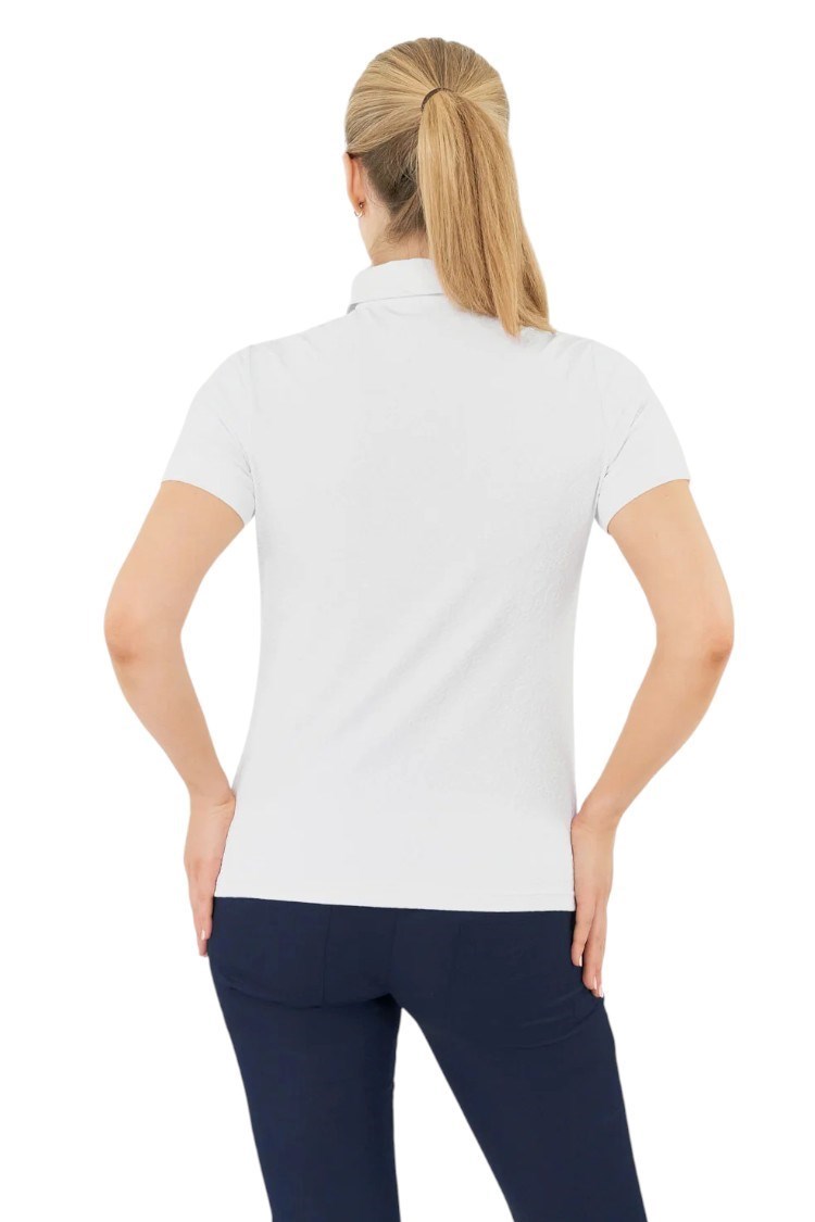 Picture of Pure Golf Ladies Rebecca Jacquard Short Sleeve Polo Shirt - White