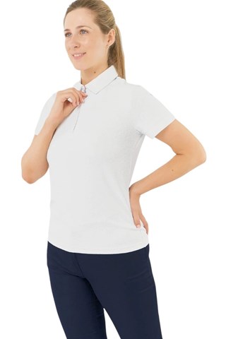 Picture of Pure Golf Ladies Rebecca Jacquard Short Sleeve Polo Shirt - White