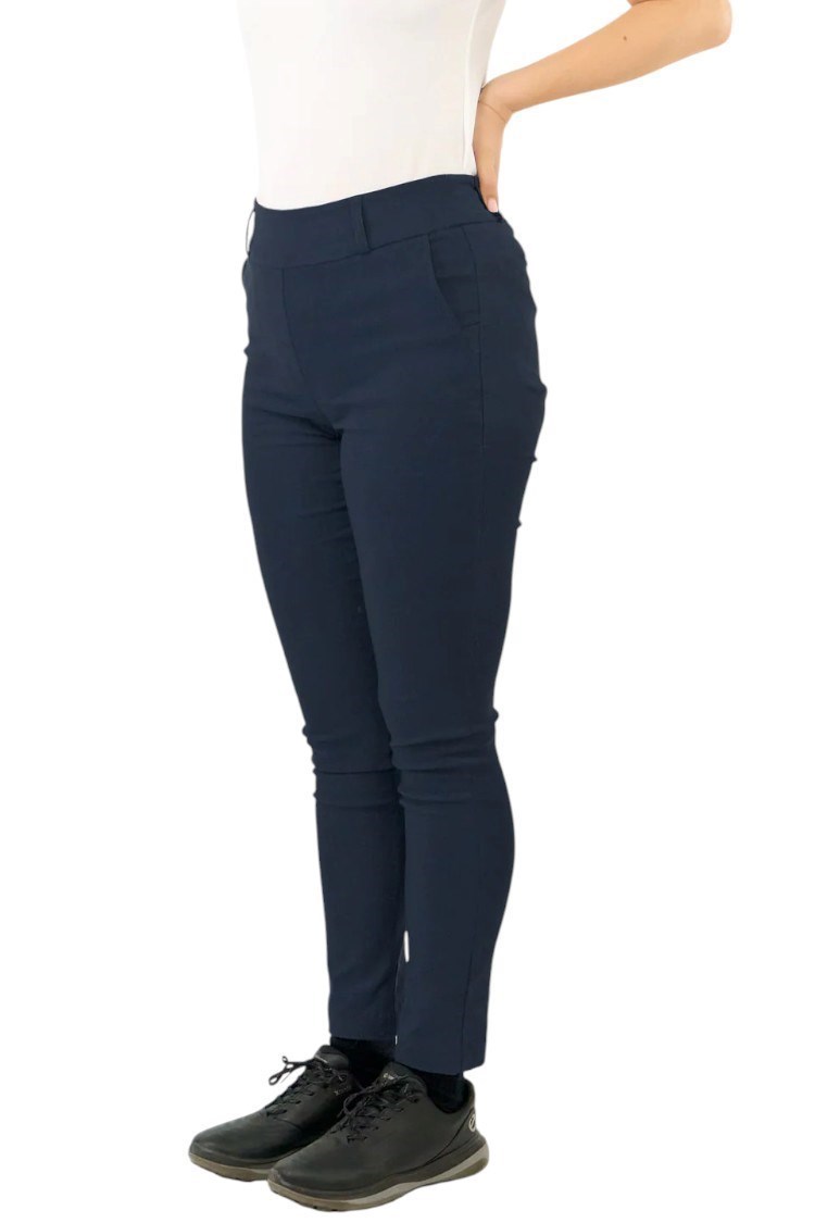 Picture of Pure Golf Ladies Charm Stretch Pull on Trousers - Navy - 14 Short ONLY