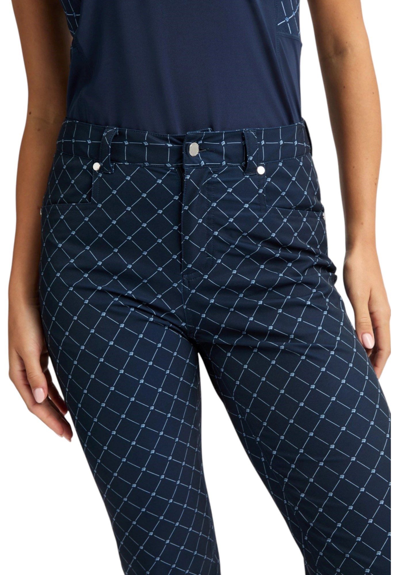 Picture of Rohnisch Ladies Chie Comfort Capri - Micro R Check Navy