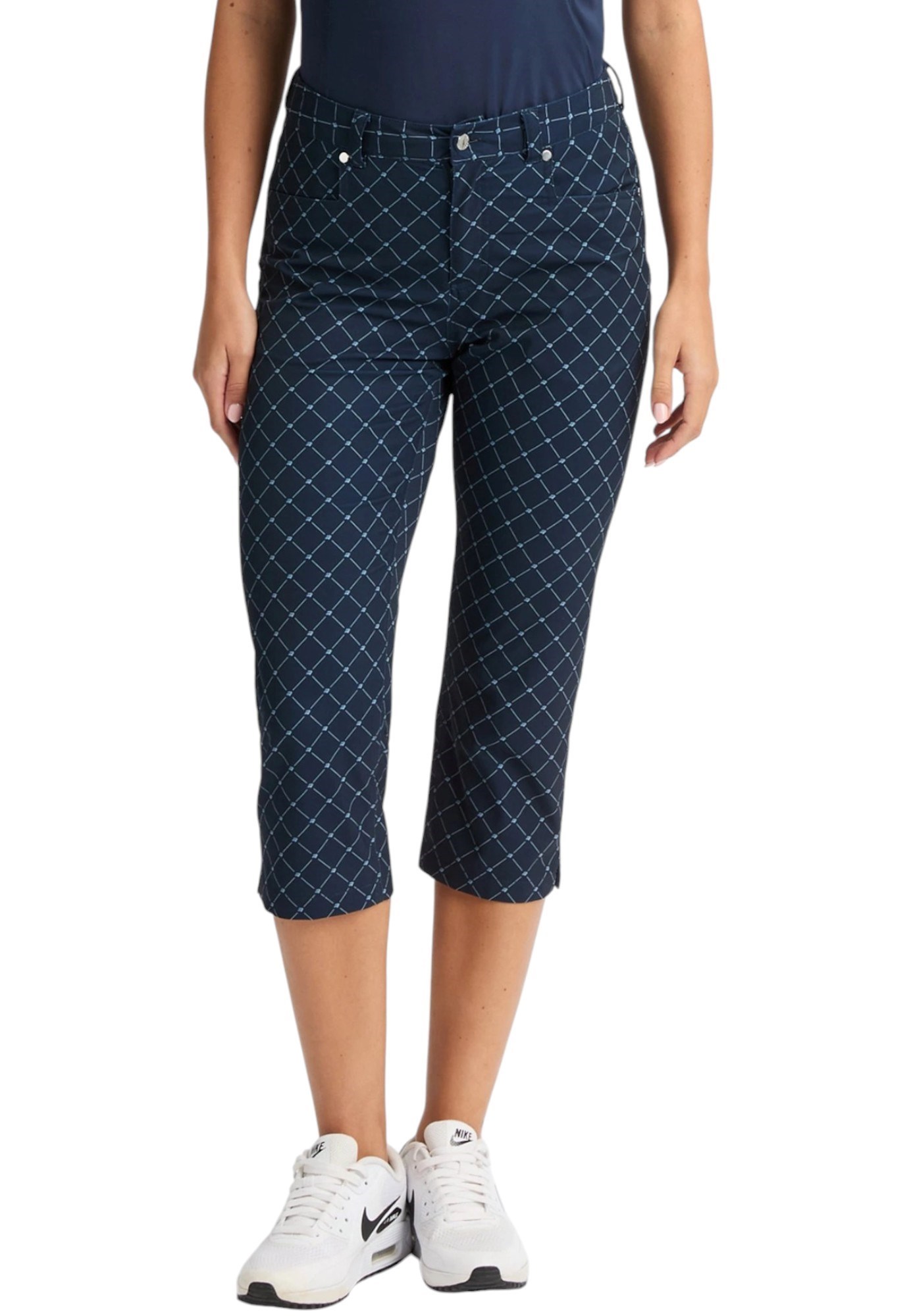 Picture of Rohnisch Ladies Chie Comfort Capri - Micro R Check Navy