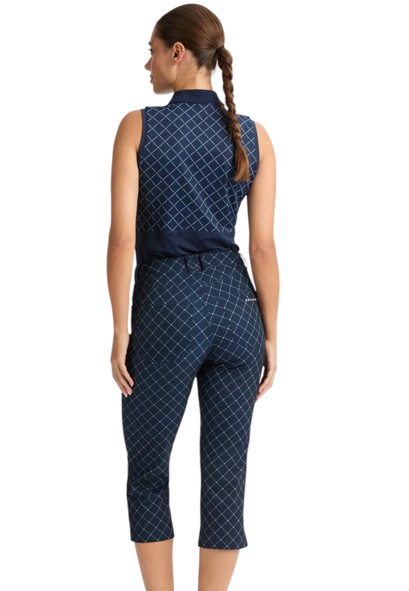Picture of Rohnisch Ladies Chie Comfort Capri - Micro R Check Navy