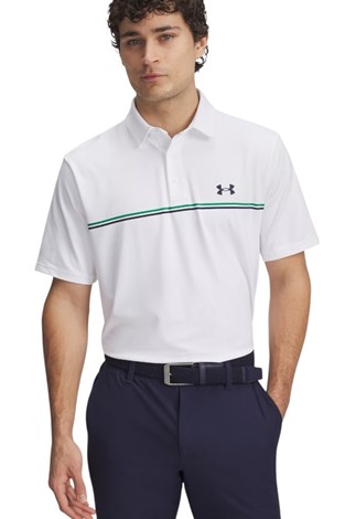 Show details for Under Armour Men's UA Playoff 3.0 Stripe Polo - White / Team Kelly Green 103